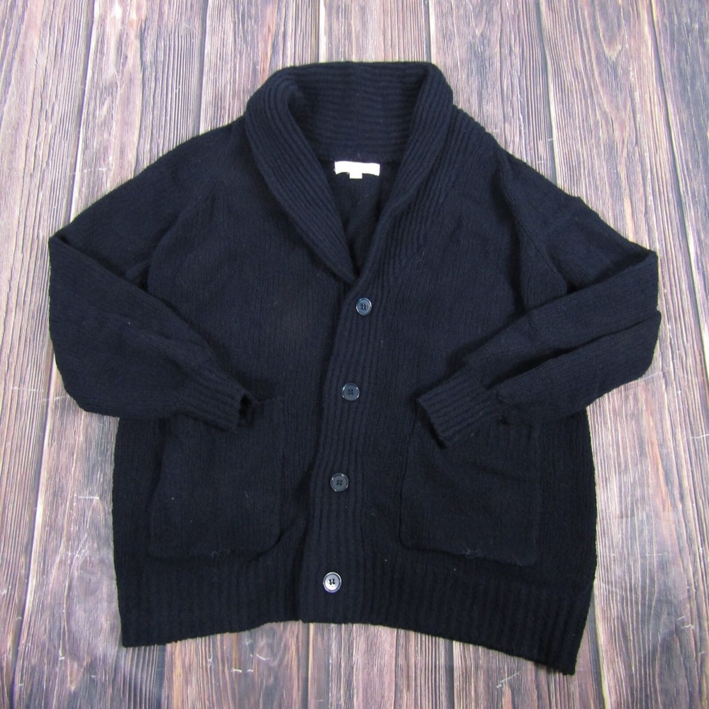 Spiritual Gangster‎ Cardigan Women XS/S Black Sacred Merino Wool Shawl Collar